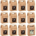 thumbnail image 6 of 24pcs Goodies Boxes Small Gift Boxes Gable Candy Treat Box Kraft Paper Box with Clear Windows for Bread Donuts Cookie Chocolate Birthday Wedding Valentine (2.3x3.9x3.7 inch), 6 of 9