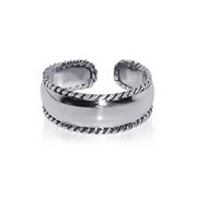 Sterling Silver 7MM Braided Rope Adjustable Toe Ring