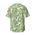 thumbnail image 5 of Uemuo Cute Frog Pattern Cotton Linen Short Sleeve Shirts,Casual Lightweight Button Down Shirts,Vacation Beach Summer Tops-X-Large, 5 of 7