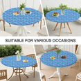 thumbnail image 7 of Daisy Flower Blue Blooms Pattern Round Fitted Tablecloth with Elastic Edge,Dining Table Cover Waterproof,Outdoor Round Tablecloth for Camping,Dining,Indoor and Outdoor, 7 of 7