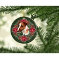 thumbnail image 2 of Smooth Fox Terrier Poinsetta Wreath Ceramic Ornament 2.8 in x 2.8 in, 2 of 3