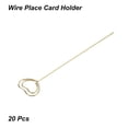 thumbnail image 3 of Uxcell 4.7 Inch Metal Wire Place Card Holder, 20 Pack Photo Picture Floral Picks Heart Shape Clips DIY, Gold Tone, 3 of 4
