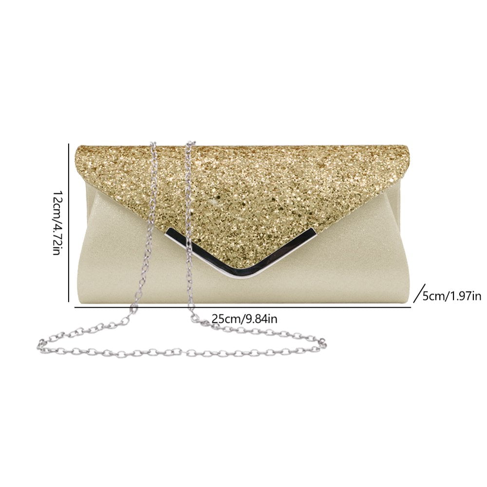 Envelope Clutch Bag Sequins Bride Handbag Chain Elegant Fashion Lady Dress Purse Walmart