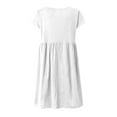 thumbnail image 5 of 2024 Women's Cotton Linen A-Line Dress - Round Neck Plus Size Loose Fit, Casual Office Summer Wear, 5 of 6