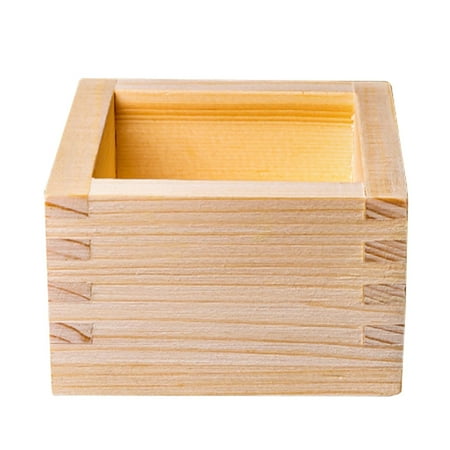 

NUOLUX 1Pc Wooden Square Sake Cup Japanese Style Simple Sake Cup Storage Holder