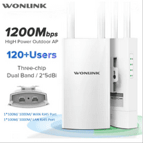 Wonlink Outdoor WiFi Access Point,AC1200 Dual-Band Wireless AP/Extenders Signal Booster,48V POE Wifi Extender Long Range