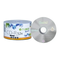 50 Pack MyEco CD-R CDR 52X 700MB 80Min Economy Logo Top Write Once Blank Media Record Disc