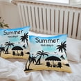 thumbnail image 4 of Summer Holidays Outdoor Pillow Covers Set of 2 Palm Trees Vacation Waterproof Throw Pillow Case Decorative Square Cushion Cover for Patio Couch Garden Balcony, 26"x26", 4 of 9