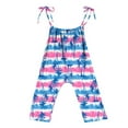 thumbnail image 4 of Odeerbi 2-13 Years Toddler Girls Summer Hawaiian Jumpsuit Beach Tropical Print Camisole Romper Casual Breathable Comfortable Overalls Strap Bib Overall Pants Playsuit, 4 of 4