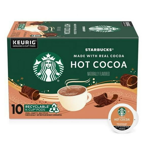 Starbucks Coffee K-Cup Pods, Naturally Flavored Hot Cocoa For Keurig Coffee Makers, 1 Box (10 Pods) - Pack of 2