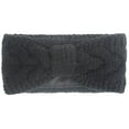 thumbnail image 3 of Womens Soft Winter Head Warmer Cable Knit Headband Warm Fuzzy Chunky Fleece Lined Knitted Stretchy Ear Warmer Headwrap for Cold Nights Charcoal Gray, 3 of 10