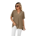 thumbnail image 6 of Thin V-neck Leisure Pullover Solid Color Loose Shirt Women's Blouse, 6 of 9