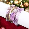 thumbnail image 2 of Ella & Elly Plus Bohemian Beaded Purple Bracelets, 6 Pieces, 2 of 5
