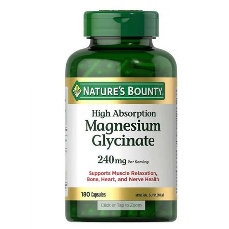Nature's Bounty Magnesium Glycinate 240 mg - 180 Capsules