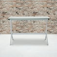 thumbnail image 2 of Flash Furniture Winfield Collection Glass Computer Desk with White Metal Frame, 2 of 6
