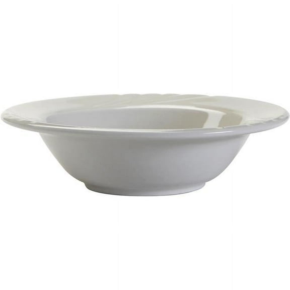 Tuxton China YPD-052 Sonoma 5.25 in. Embossed Fruit Dish - Porcelain White  - 3 Dozen