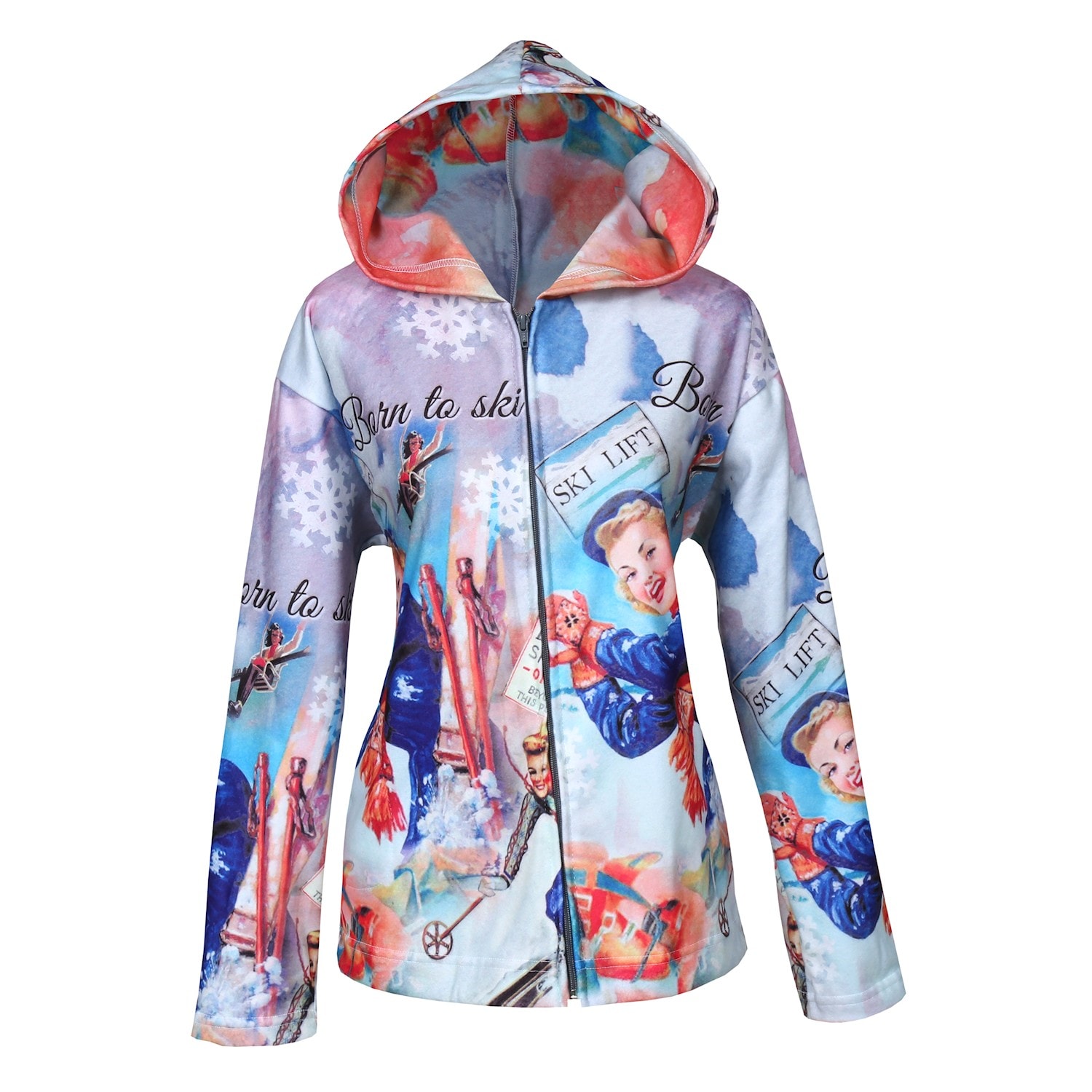 lightweight zip front hoodie women's