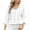 White, variant on Ahuyic Womens Plus Size Top, Casual 3/4 Sleeve Blouse For Autumns And Winter, Womens Fashion Casual Solid Color V-Neck Lozenge Hollowed Out Horn 3/4 Sleeve Loose T-Shirt Top
