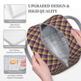 thumbnail image 3 of Balery Mardi Gras Plaid Bolsa de Almuerzo para Mujeres, Caja de Almuerzo, Bolsa de Almuerzo Pequeña Impermeable, Tote de Almuerzo Reutilizable con Gran Capacidad, 3 of 6
