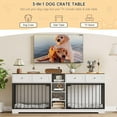 thumbnail image 3 of 82 inches Dog Crate Furniture for 2 Dogs, Double Dog Crate with 4 Drawers and Storage Shelves, Wooden Heavy Duty Dog Kennel Furniture TV Stand for Large Medium Dogs, 3 of 7