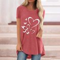thumbnail image 3 of Mujeres moda Casual impresión camisas manga corta suelta Tee Tops túnica blusa Pompotops hfajkhk136421, 3 of 4
