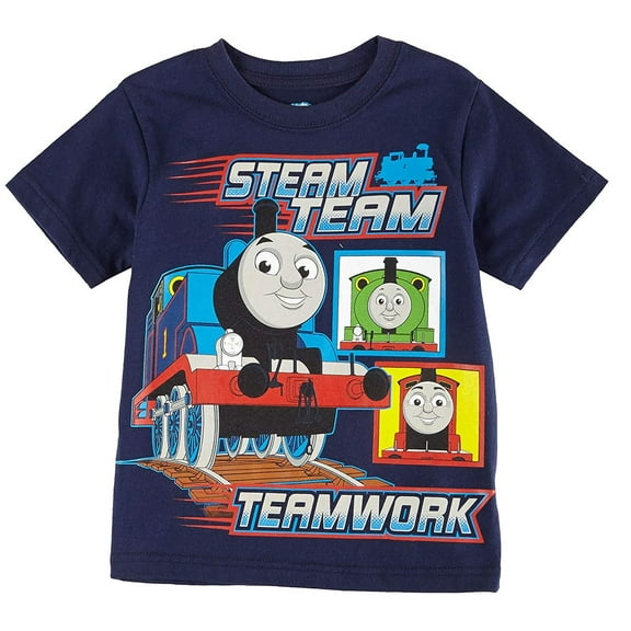 Thomas the Train Little Boys' Toddler Short Sleeve Shirt Steam Team Navy 2T