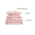 thumbnail image 3 of Paris Hilton 3-Piece Cordelia Satin Pink Comforter Set, King, 3 of 11