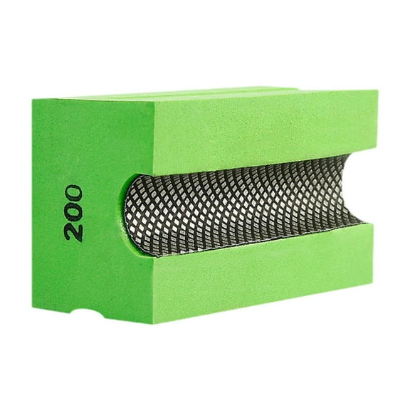 figatia Concave Hand Sanding Block Edge Tool Multifunctional Diamond Polishing Pad Hand Polishing Pad for Concrete Granite Marble Grit 200
