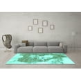 thumbnail image 3 of Ahgly Company Indoor Rectangle Abstract Turquoise Blue Modern Area Rugs, 2' x 4', 3 of 4