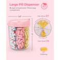 thumbnail image 2 of WZW Large Pill Dispenser with 6 Compartments, Anti-Mix Pill Bottle Organizer with Wide Opening & Easy Retrieval, Vitamin Organizer for Travel, BPA-Free Pill Box with a Strap, Pink, 2 of 7