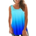 thumbnail image 3 of ZyeKqe Womens Tank Tops Dressy Casual Pleated Blouses Loose Fitted Tunic or Tops to Wear with Leggings Gradient Color, 3 of 7