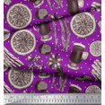 thumbnail image 2 of Soimoi Poly Georgette Fabric Dot,Spices & Cups Printed Fabric 1 Yard 52 Inch Wide, 2 of 3