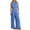 Light Blue, variant on ZZwxWA Womens Summer 2 Piece Outfits Sleeveless Crop Top Tank and Wide Leg Pants Linen Pants Beach Vacation Sets