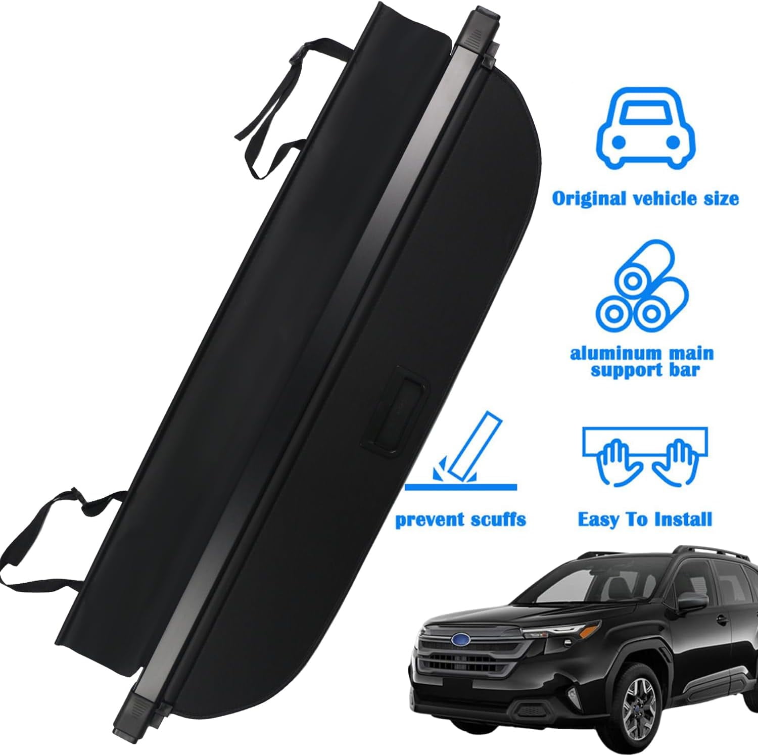 Fit 2025 Subaru Forester No Gap Retractable Cargo Cover for 2025 Subaru Forester SUV Accessory Rear Trunk Privacy Shield Shade, Black