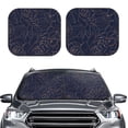 thumbnail image 2 of Goofa Navy Dark Blue Pattern 2 Piece Car Windshield Sun Shade Foldable | Front Windshield Shade for Sun, Heat and UV Rays | Sunshade for Car Front Window-Medium, 2 of 7