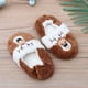 thumbnail image 2 of 1 par de pantuflas cálidas de invierno para niños con diseño navideño, sin algodón, con estampado de alce, 15/16 (marrón, longitud interior de 15,5 cm), 2 of 7