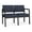 Castillo Batik, variant on Lesro Lenox Steel Polyurethane Reception Waiting Room Guest Loveseat in Black/Castillo Quarry