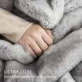 thumbnail image 3 of EVERGRACE Ultra Soft Luxury Fluffy Mink Faux Fur Throw Blanket, Thick Warm Fall Winter Blankets for Bed, Couch, Cozy Plush Reversible Blanket for Chair, Sofa (Ombré Silver Onyx, 60"x80"), 3 of 8