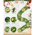 thumbnail image 2 of Guvpev 9FT Christmas Garland with Lights, Artificial Christmas Cedar Garlands Decorations with Berries, Flowers, Balls, Faux Greenery Garland Ornaments for Mantle, Table, Stairs, Indoor Outdoor Decor, 2 of 12