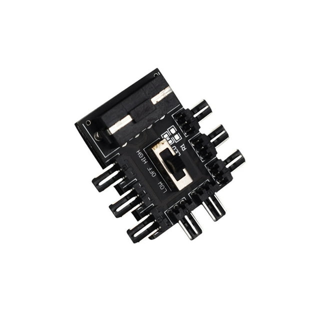 Sidaley Ventilador de computadora de escritorio Hub Divisor de 1 a 8 vías Control de velocidad de 2 niveles Adaptador adhesivo Distribuidor Accesorio Juegos de teclado y mouse para computadora No.02