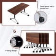 thumbnail image 3 of Conference Table 6ft,Folding Conference Room Table on Wheels,Mobile Flip Top Training Tables for Office,Meeting(8,Walnut,61" D X 19.6" W X 29.5" H), 3 of 7