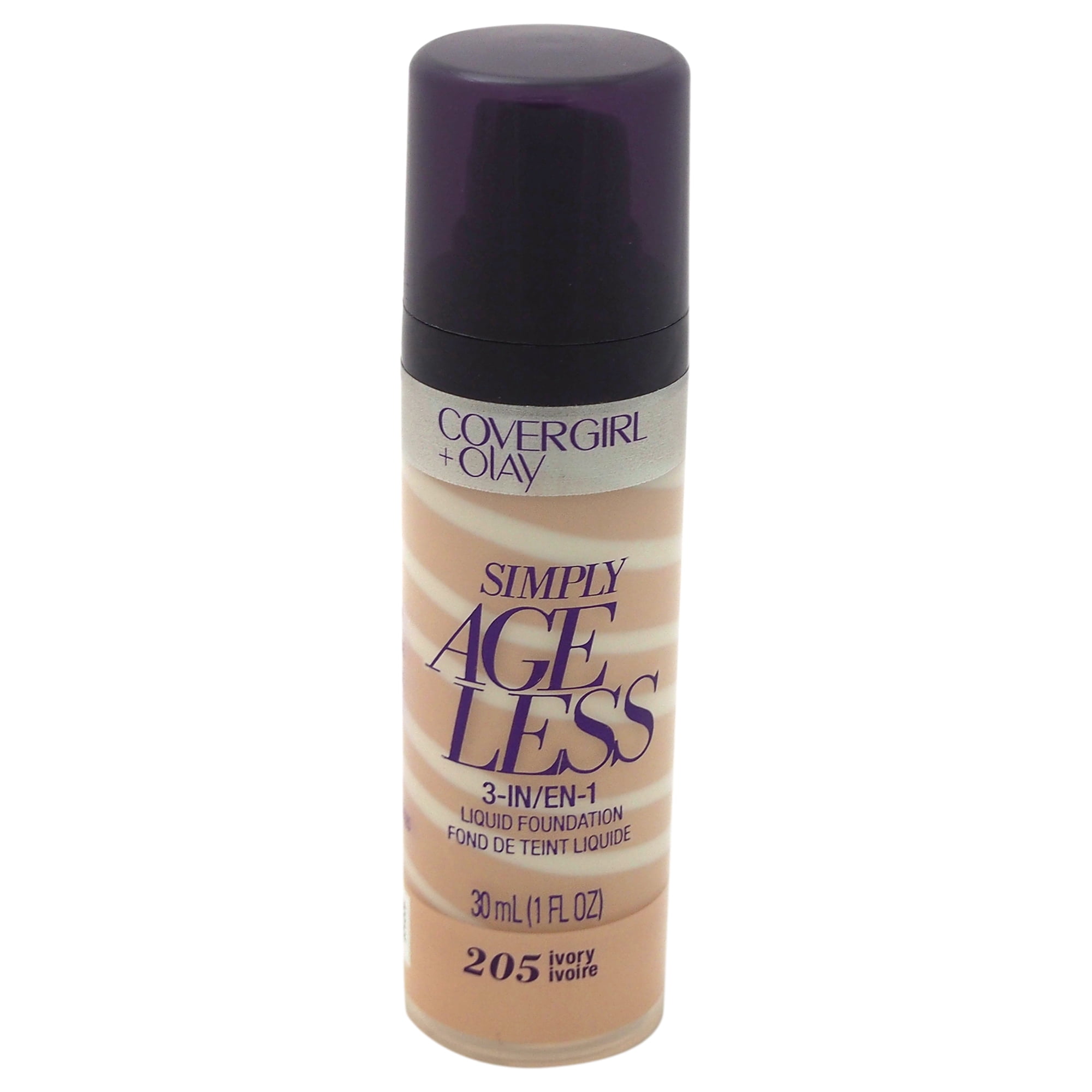 COVERGIRL Simply Ageless 3-in-1 Liquid Foundation Infused with Hyaluronic Complex, Vitamin C and Niacinamide - Hydrating Formula, 100% Cruelty-Free