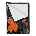 thumbnail image 2 of Folk Art Soft Flannel Fleece Throw Blanket, Floral Motifs and Leaves Bouquets Image in Polish Art Style, Cozy Plush for Indoor and Outdoor Use, 60" x 80", Charcoal Grey and Multicolor, by Ambesonne, 2 of 5