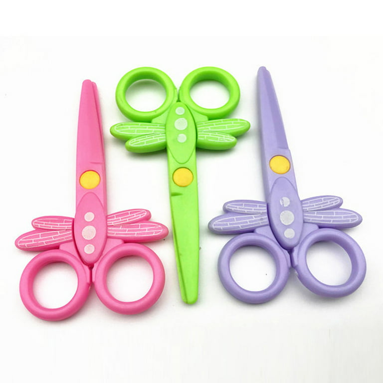 Total Control Kids Scissors 13cm sciccors. Ergonomic Children Scissors for  age 4+. Colorful Infant scissors with 3 finger positions