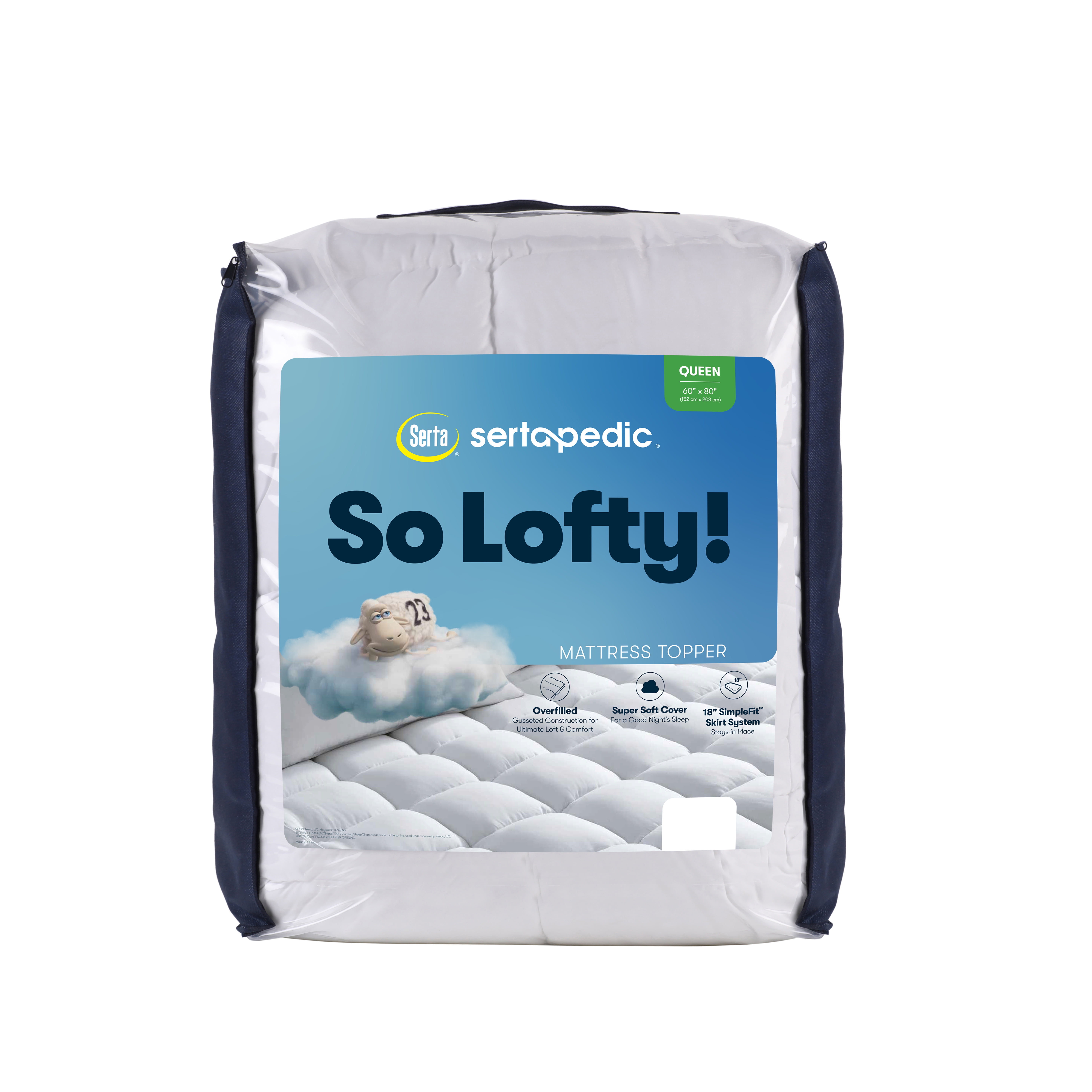 Serta So Lofty Pillow Top MattressPad/Topper, White, Queen Walmart