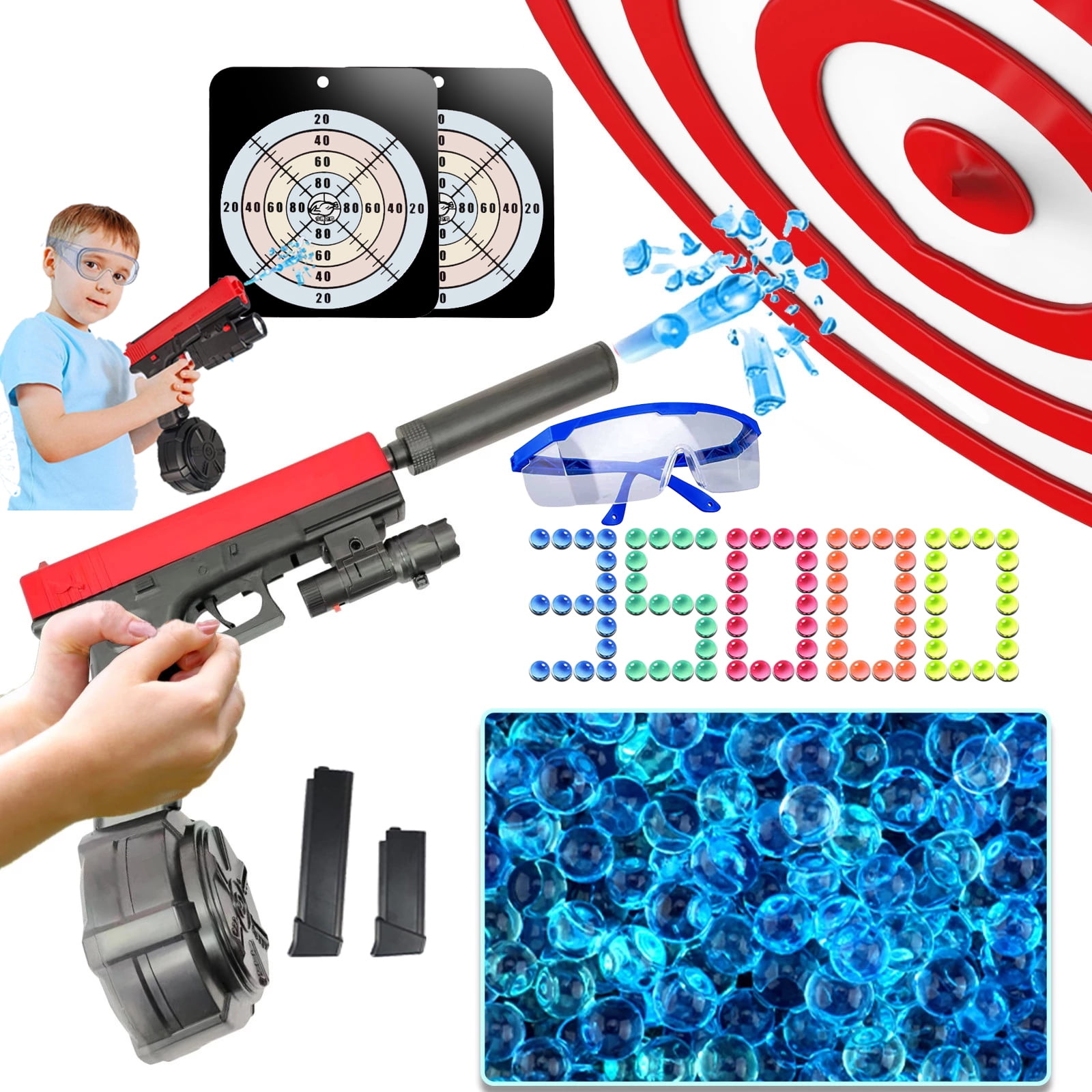 Electric Gel Blaster X2 Splatrball Gun, Electric Toy Gun with 30000