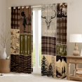 thumbnail image 2 of Homewish Western Cowboy Print Blackout Curtains Set of 2 (52x84 Each) for Men, Brown Buffalo Patchwork Window Curtains, Rustic Farmhouse Curtains and Drapes, Window Curtains Bedroom Decor, 2 of 6