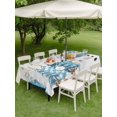 thumbnail image 3 of Outdoor Tablecloth with Umbrella Hole and Zipper, Blue Snowman Christmas Rectangle Table Cloth 60x102 Inch Waterproof Tablecloth, Xmas Tree Snowflake Winter Rustic Elk Picnic Table Cover for Patio, 3 of 7