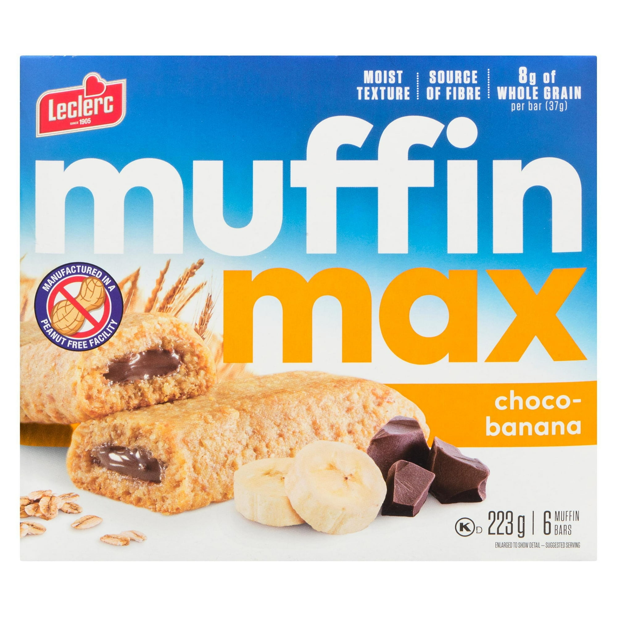 Muffin Max Choco Bananes Barres 223g / 6 barres muffin
