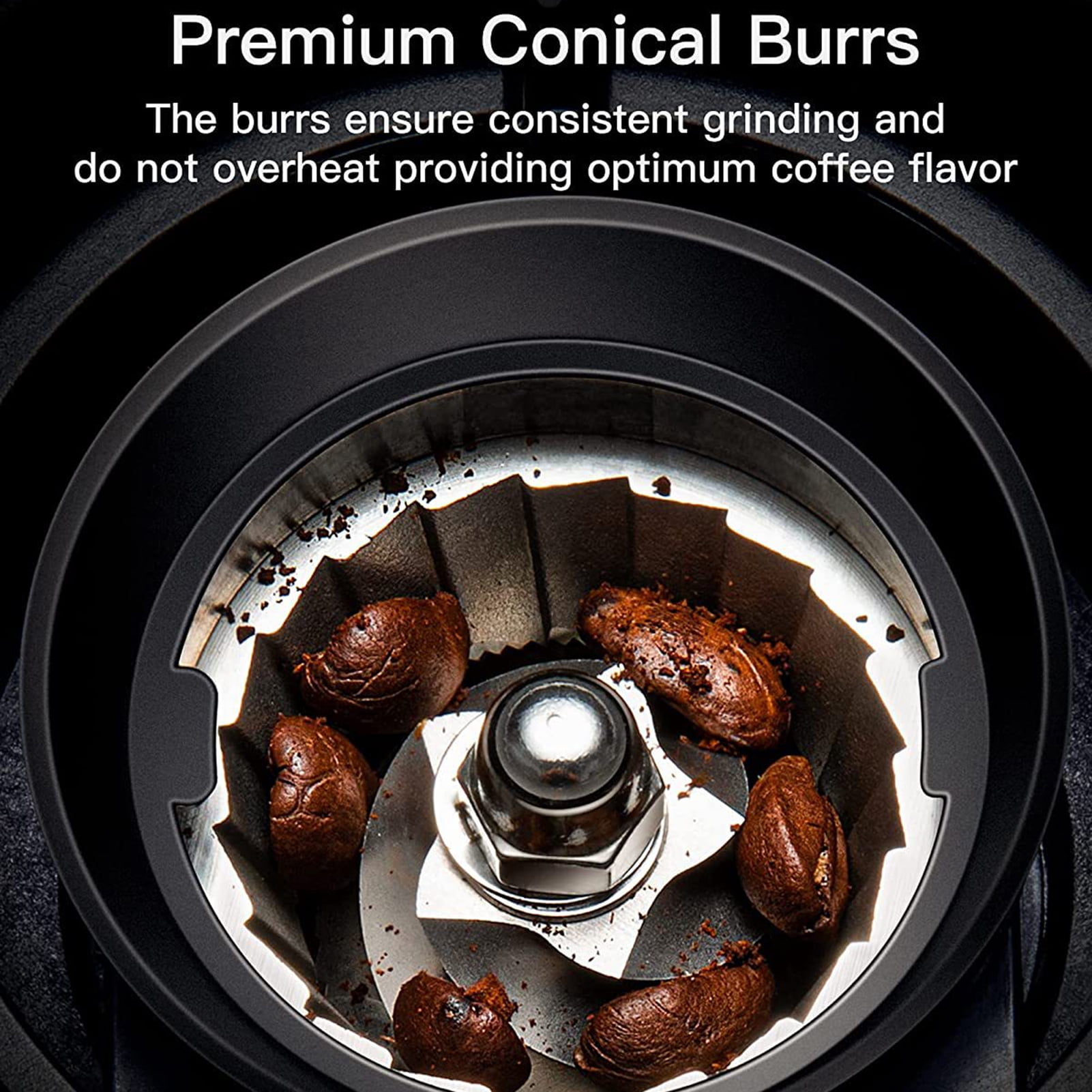 Cacagoo Burr Coffee Grinder, Electric Coffee Bean Grinder with 35 Precise Grind Settings, 2-12 Cup, for Espresso/Drip/Pour over/Cold Brew/French Press
